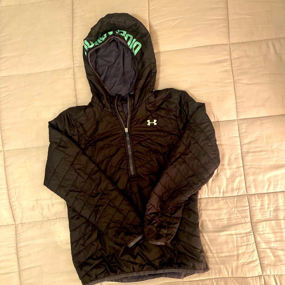 Under Armour Kids LG Black Half Zip Puffer. Like new